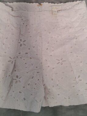 Lilly Pulitzer White Eyelet Skort Size 12 – Lace Floral Summer Skirt Shorts